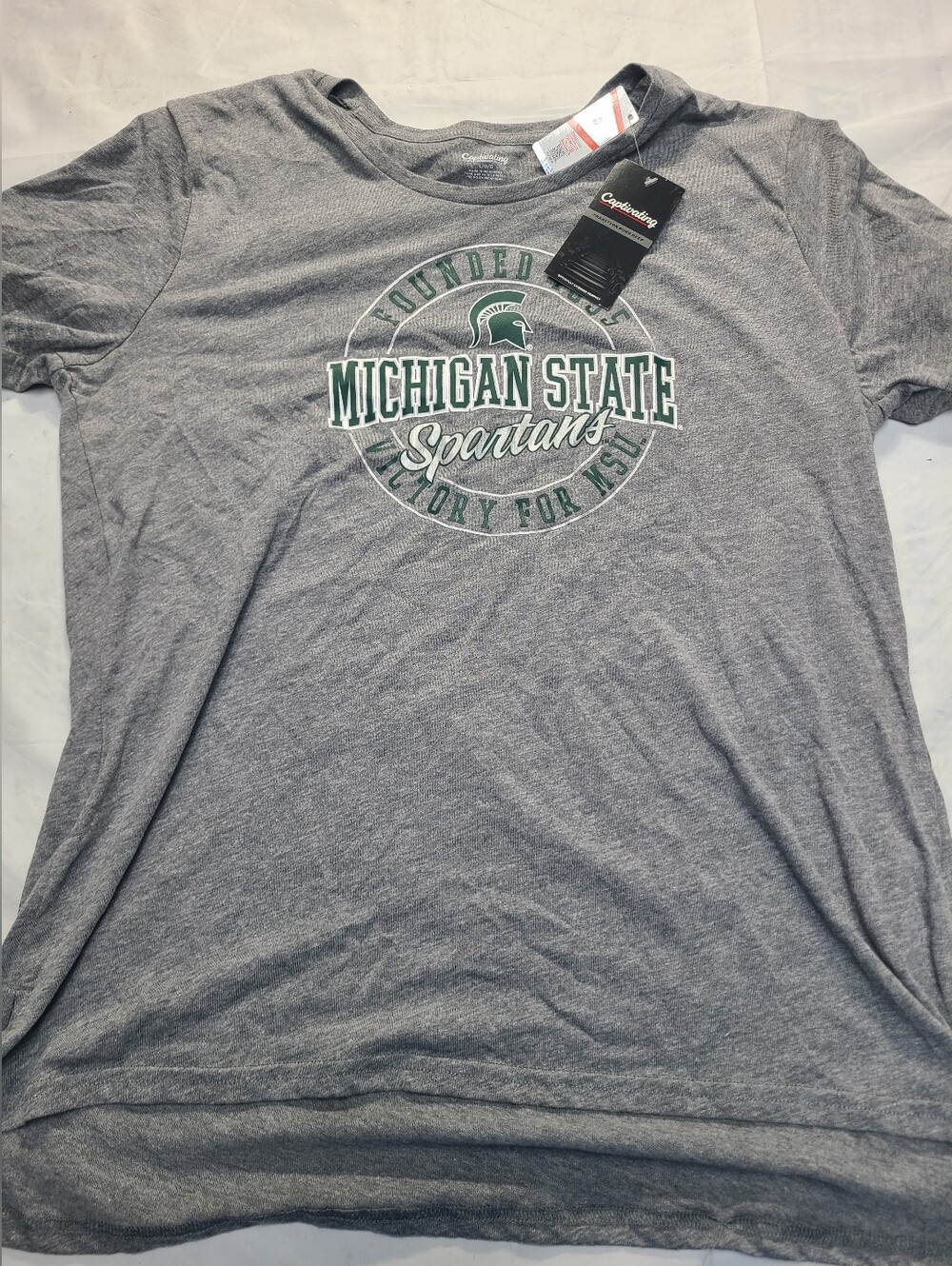 Women's Michigan State Spartans T-Shirt Gray Size Large